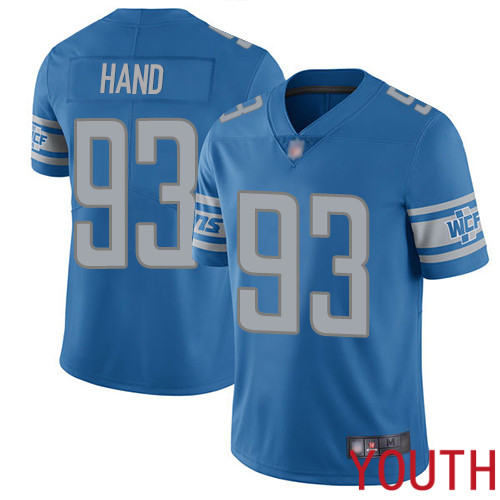 Detroit Lions Limited Blue Youth Dahawn Hand Home Jersey NFL Football #93 Vapor Untouchable